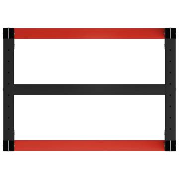 Metal Work Bench Frame - 80x57x79 cm - Black & Red