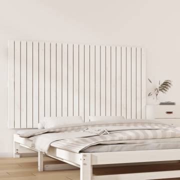 Elegant White Wall Headboard - Solid Pine 159.5x3x90 cm