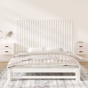 Elegant White Wall Headboard - Solid Pine 159.5x3x90 cm