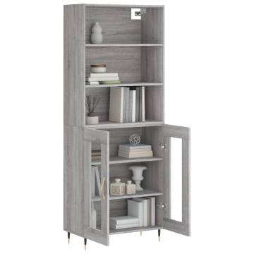 Stylish Highboard Grey Sonoma - Durable Engineered Wood