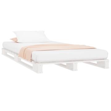 Pallet Bed White 100x200 cm - Solid Pine Wood | HipoMarket