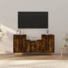 3 Piece TV Cabinet Set Smoked Oak Engineered Wood Colour smoked oak Quantity in Package 3 