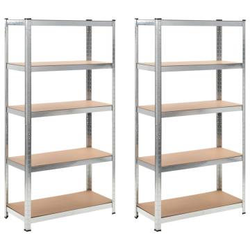 Silver Storage Shelf Set - 2 Pcs | High Quality & Durable