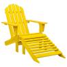 Garden Adirondack Chair with Ottoman Solid Fir Wood Yellow Colour yellow Quantity in Package 1 