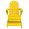 Yellow Adirondack Chair with Ottoman - Solid Fir Wood