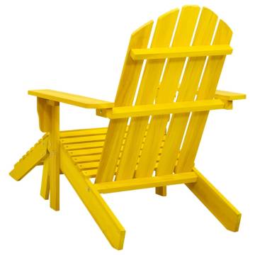 Yellow Adirondack Chair with Ottoman - Solid Fir Wood