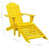 Yellow Adirondack Chair with Ottoman - Solid Fir Wood