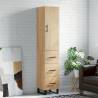 Highboard Sonoma Oak 34.5x34x180 cm Engineered Wood Colour sonoma oak Quantity in Package 1 Model 3 drawers 