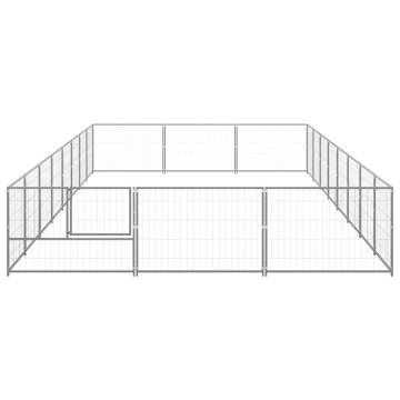 Dog Kennel Silver 24 m² Steel - Durable & Safe | HipoMarket