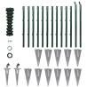 Chain Link Fence with Posts Spike Steel 0,8x25 m Colour green Size 25 x 0.8 m Quantity in Package 1 