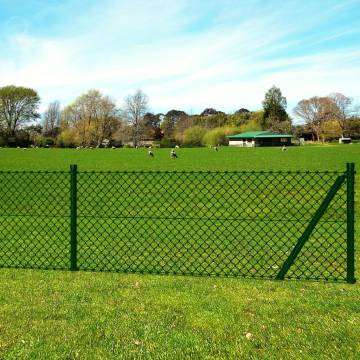 Durable Chain Link Fence with Posts - 0.8x25m Steel | HipoMarket