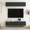 TV Cabinets 4 pcs Black 80x30x30 cm Engineered Wood Colour black Quantity in Package 4 Width 80 cm 