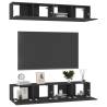 Stylish Black TV Cabinets - 4 pcs, 80x30x30 cm | HipoMarket