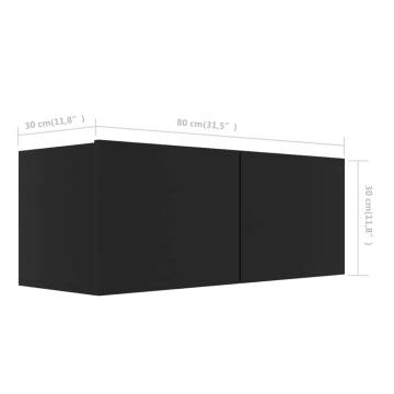 Stylish Black TV Cabinets - 4 pcs, 80x30x30 cm | HipoMarket