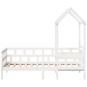 Day Bed with Roof White 90x190 cm Solid Pine - Versatile Design