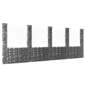 U-shape Gabion Basket with Posts - Durable Landscape Design