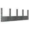 U-shape Gabion Basket with 5 Posts Iron 500x20x200 cm Size 500 x 20 x 200 cm Quantity in Package 1 