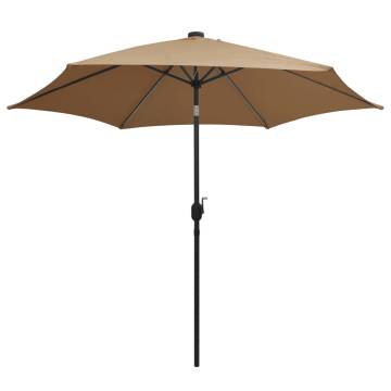 LED Parasol with Aluminium Pole - 300cm Taupe | Hipo Market