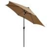 LED Parasol with Aluminium Pole - 300cm Taupe | Hipo Market