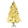 Pre-lit Flocked Christmas Tree with Cones - 195 cm