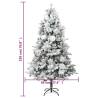 Pre-lit Flocked Christmas Tree with Cones - 195 cm