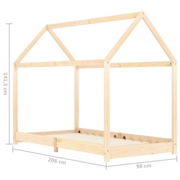 Kids Bed Frame Solid Pine Wood 90x200 cm - Stylish & Sturdy