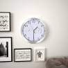 Wall Clock with Quartz Movement Hygrometer Thermometer White Colour white 