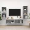 4 Piece TV Cabinet Set - Concrete Grey Engineered Wood | HipoMarket