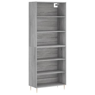 Highboard Grey Sonoma - Stylish Engineered Wood Storage Cabinet