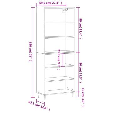 Highboard Grey Sonoma - Stylish Engineered Wood Storage Cabinet