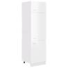 High Gloss White Refrigerator Cabinet - 60x57x207 cm