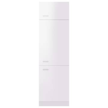 High Gloss White Refrigerator Cabinet - 60x57x207 cm