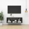 Wall-mounted TV Cabinet High Gloss Grey 37x37x107 cm Engineered Wood Colour high gloss grey Quantity in Package 1 Height 107 cm 