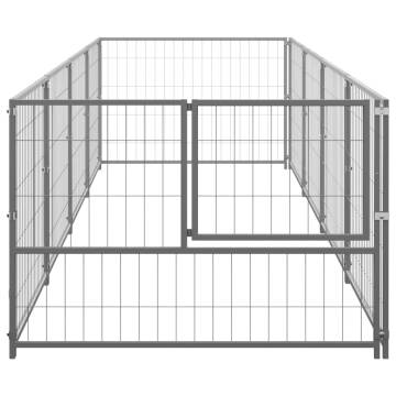 Dog Kennel Silver 4 m² Steel - Secure & Spacious Outdoor Play