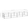 Dog Kennel Silver 4 m² Steel - Secure & Spacious Outdoor Play