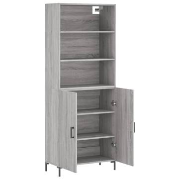 Stylish Highboard Grey Sonoma - 69.5x34x180 cm | Hipomarket