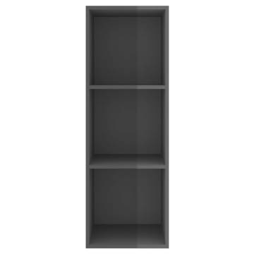 Modern Wall-Mounted TV Cabinet High Gloss Grey - 37x37x107 cm