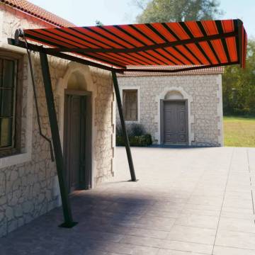 Manual Retractable Awning 4.5x3m - Orange & Brown