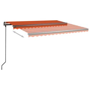 Manual Retractable Awning 4.5x3m - Orange & Brown