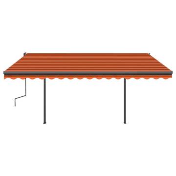 Manual Retractable Awning 4.5x3m - Orange & Brown