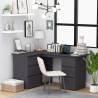 Corner Desk Grey 145x100x76 cm Engineered Wood Colour grey 