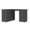 Corner Desk Grey 145x100 cm | Practical Storage Solution