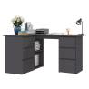 Corner Desk Grey 145x100 cm | Practical Storage Solution