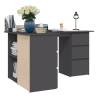 Corner Desk Grey 145x100 cm | Practical Storage Solution