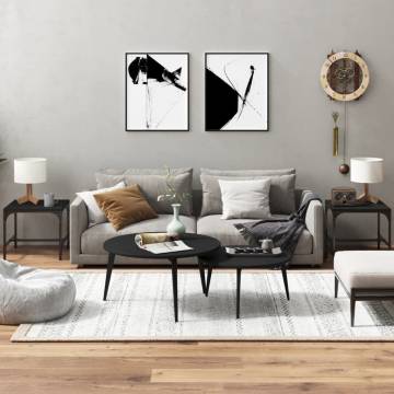 Stylish Black Side Tables - 2 pcs | Engineered Wood 40x40x35 cm