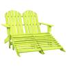 2-Seater Garden Adirondack Chair&Ottoman Fir Wood Green Colour green Quantity in Package 1 