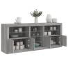 Sideboard with LED Lights Grey Sonoma 181.5x37x67 cm Colour grey sonoma Quantity in Package 1 