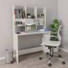 Desk with Shelf High Gloss White 110x45x157 cm Engineered Wood Colour high gloss white 