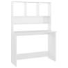 Stylish High Gloss White Desk with Shelf - Space Saving Design