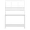 Stylish High Gloss White Desk with Shelf - Space Saving Design